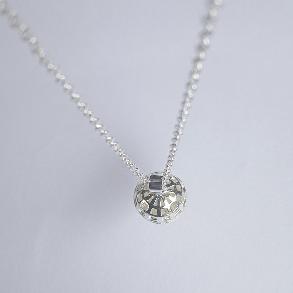 Silver Plated Pendant & Round Basket Weave Cage - Picture 7 of 13